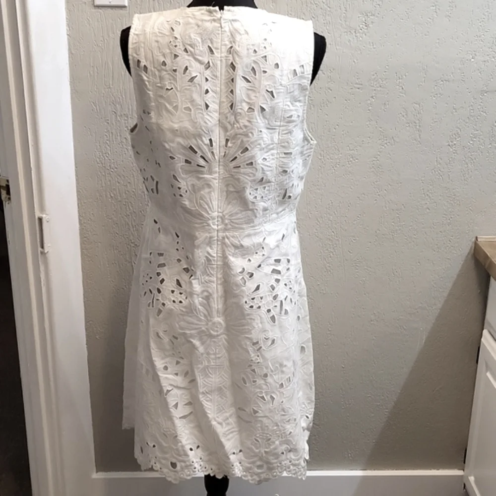 New Theory Jemion E White Embroidered Lace Dress NWT Size 12 - Picture 8 of 15